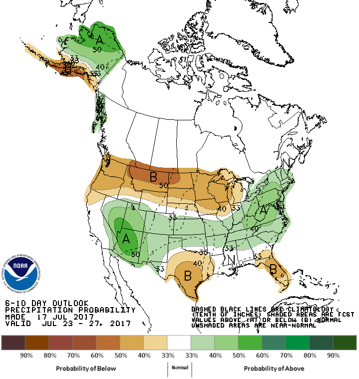 6-10 Day Outlook Precip July 23 2017