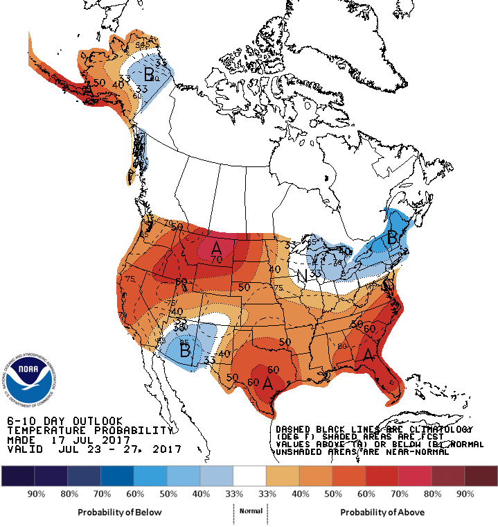 6-10 Day Outlook Temp July 23 2017